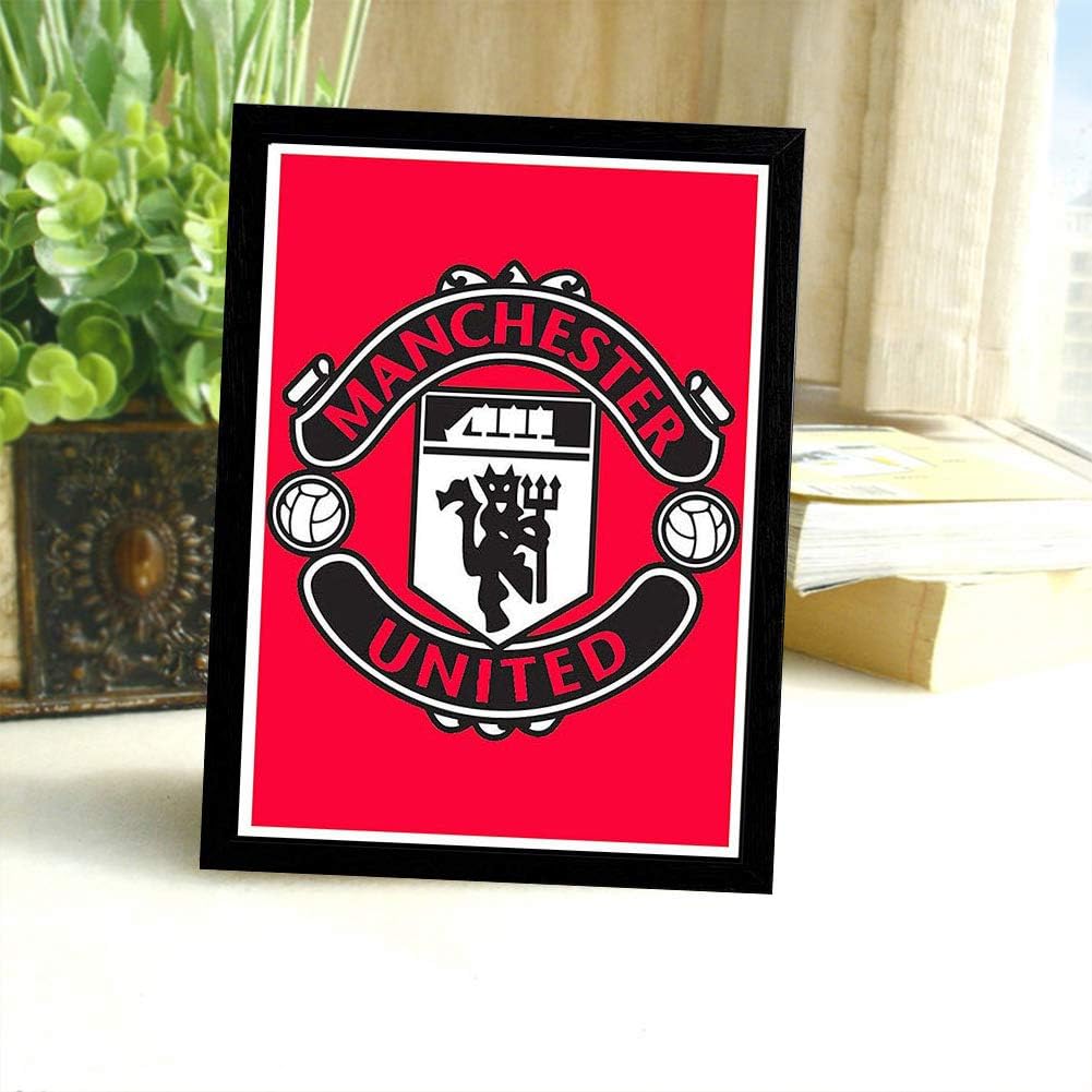Interio Crafts Manchester United Football Club Poster- England - Club Logo (8"X12" Framed Poster)