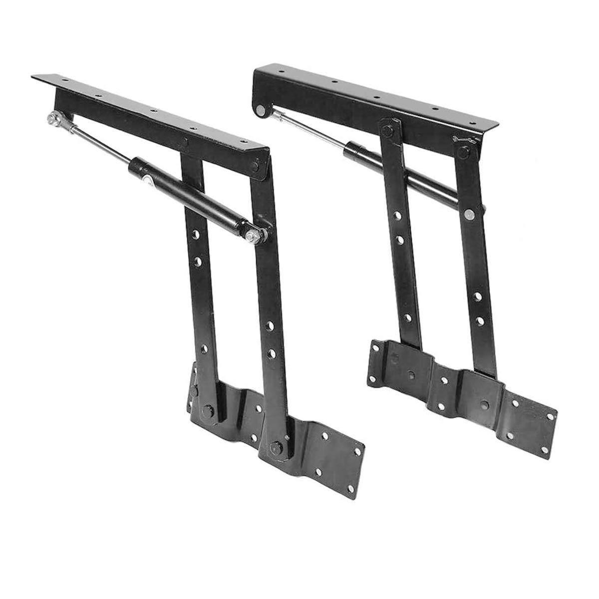 2 PCS Heavy Duty Lift up Hydraulic Hinge, Adjustable Table Top Lifting Frame, Top Lifting Frame Furniture, Lifting Frame Furniture for Height Adjustable, Coffee Table Spring Hinge (Black)
