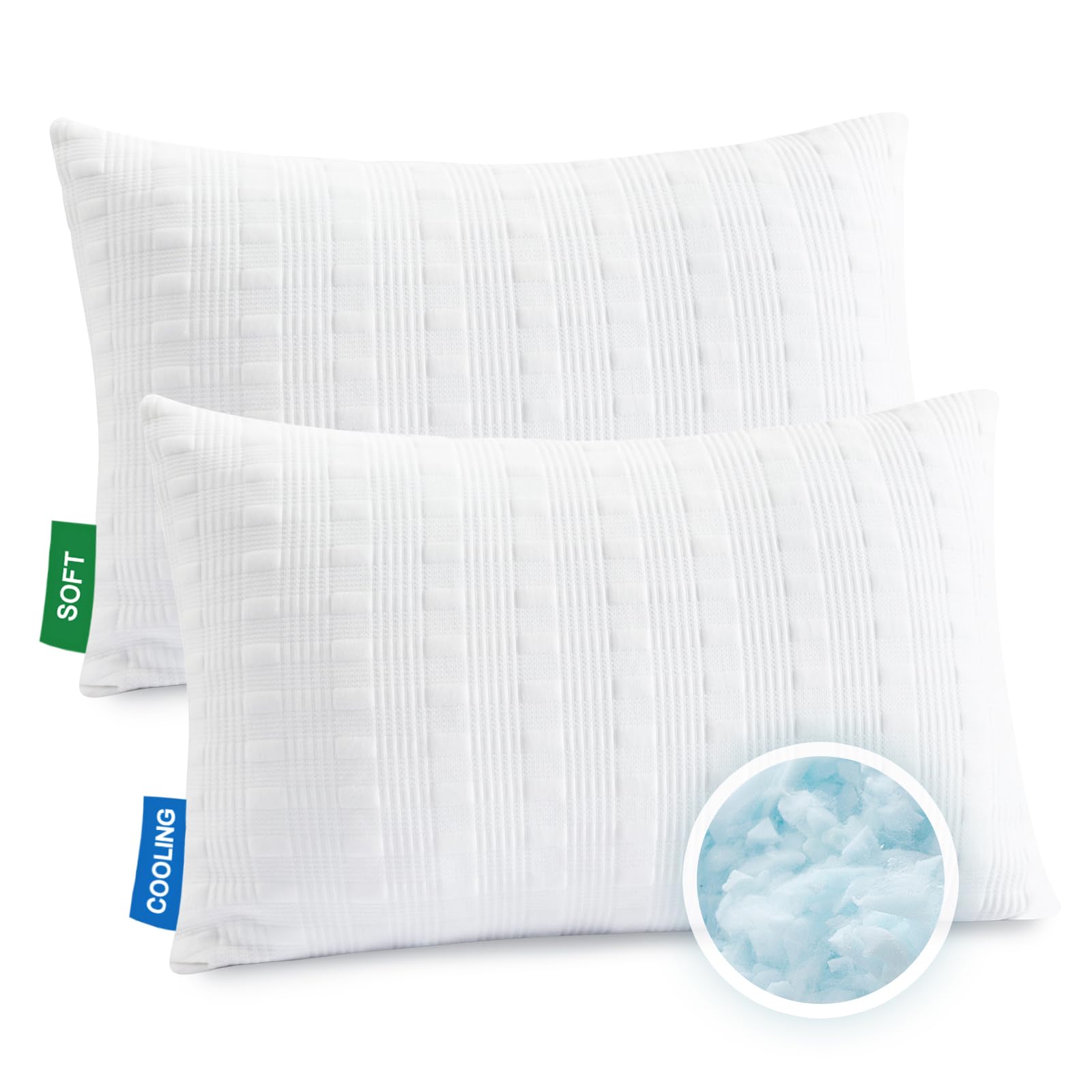 Photo 1 of ***partial set/ only 1*** Meoflaw Cooling Pillows for Sleeping Standard Size Set of 2,Shredded Memory Foam Bed Pillow,Adjustable Loft Standard Pillow for Side & Back Sleeper-Medium Firm