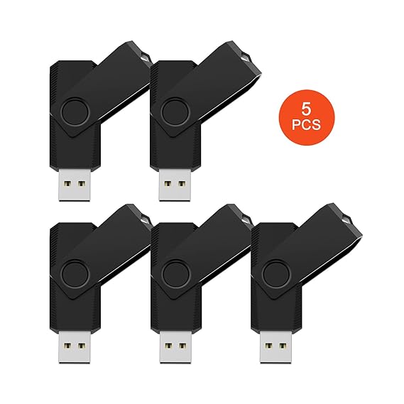KEXIN 5 Stück 4GB USB Stick USB 2.0 Flash Drive USB-Stick Pen Drive Schwarz