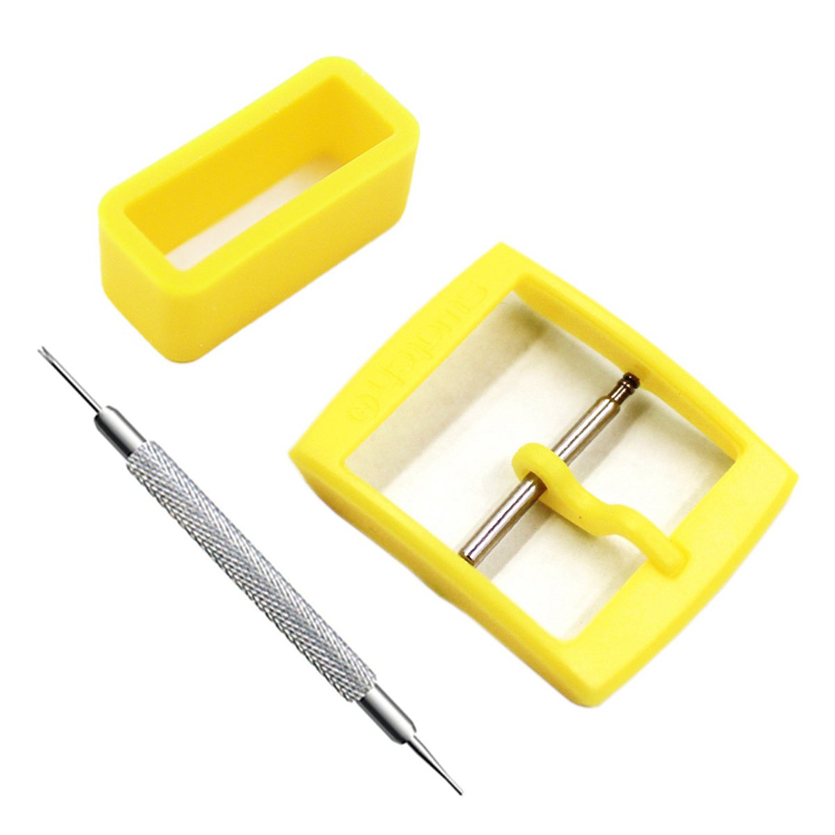 ManGo Replacement Plastic Silicone Buckle Loop for Swatch Watch - Various Colours and Widths to Choose From, Yellow, 20mm Strap, Yellow, 20mm, Strap