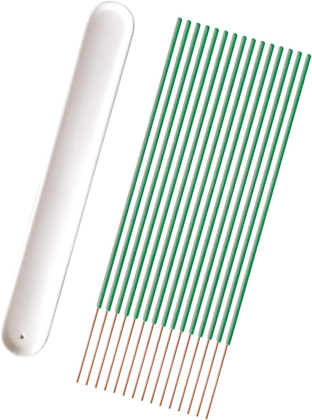 Calm Club | Incense Holder & Incense Sticks | Green Tea Scented Incense Burner | Spiritual Gifts With Ceramic Incense Stick Holders | 15 Aromatherapy Diffuser Sticks For Relaxing Room Decor | White