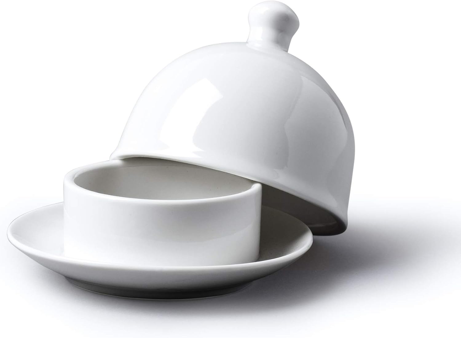 WM Bartleet & Sons 1750 T376 Traditional Porcelain Individual Butter Pat/Pinch Bowl with Lid 9cm – White