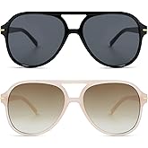 HERJOUR Retro Trendy Square Aviator Sunglasses Womens Mens 70s Classic Vintage Oversized Sun Glasses AR82174