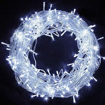 Twinkle Star 33FT 100 LED Indoor String Lights White, Plug in String Lights 8 Modes Waterproof for Indoor Outdoor Christmas Wedding Party Bedroom
