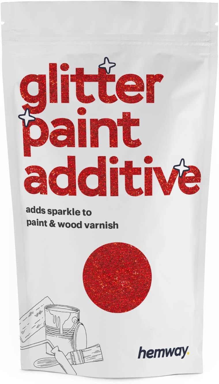 Red Holographic Glitter Paint Additive 100g for Adding Sparkle to Paints & Varnish