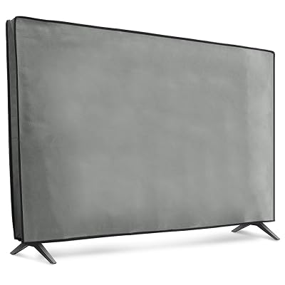 kwmobile Dust Cover for 55" TV - Fabric Case TV Protector for Indoor Flat Screen TVs - Light Grey