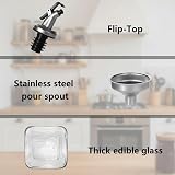 WERTIOO 4 Pack Olive Oil Dispenser Bottles, 500ml Glass Set with Funnels view 3