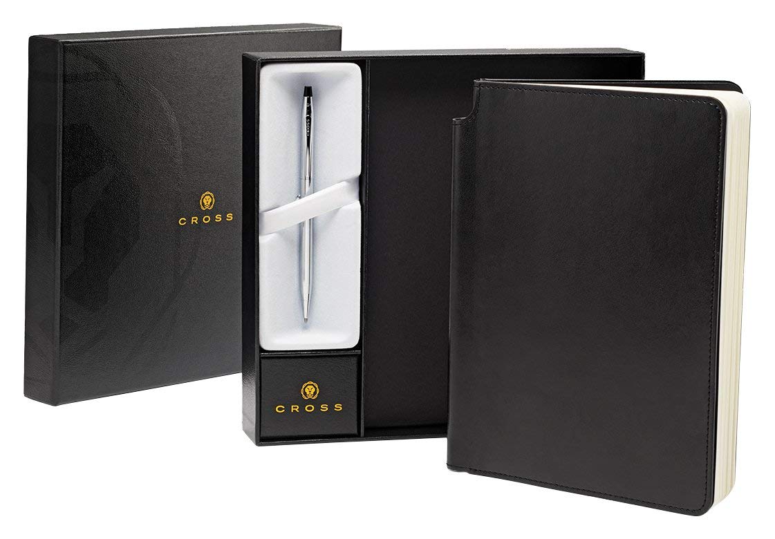 Cross Century Ballpoint Pen with Medium Journal Gift Kit - Chrome/Black