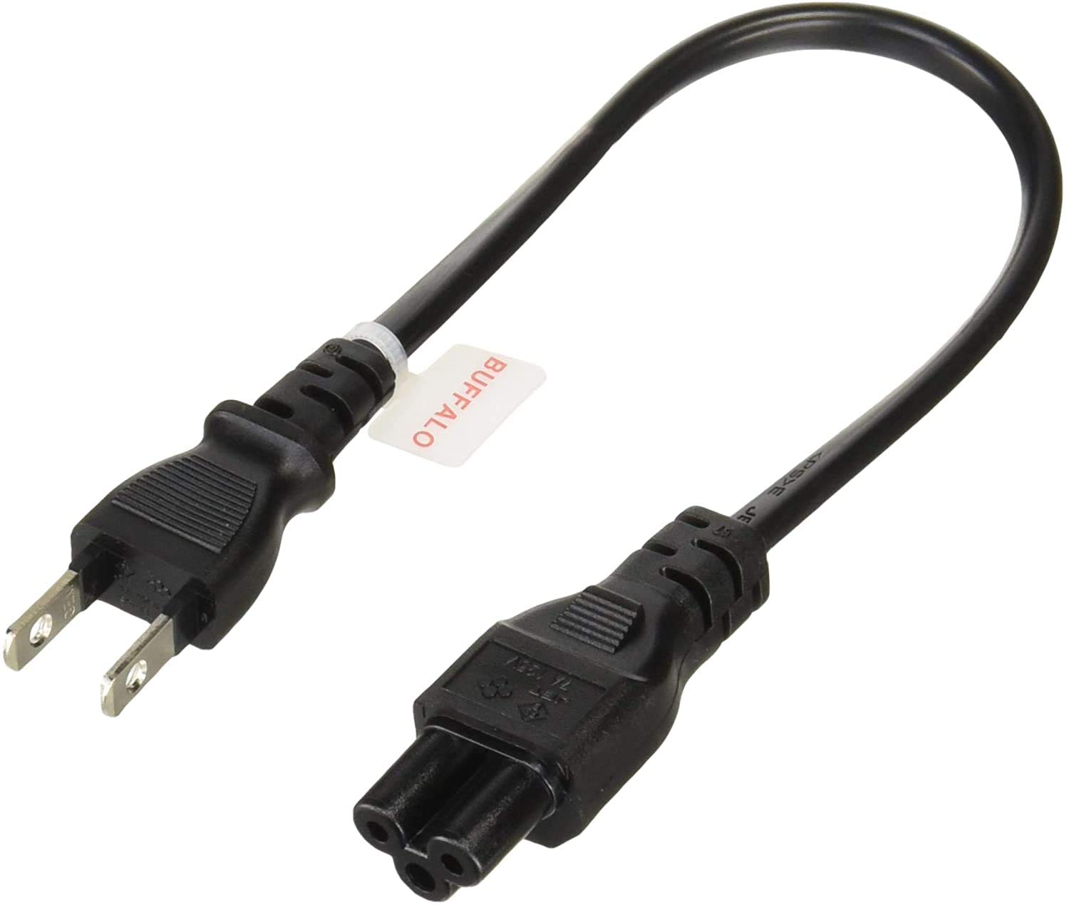 バッファロー 電源ケーブルDELLHP用3ピンソケットメス⇔2ピンプラグオス20cmの商品画像