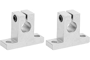 PATIKIL SK10 Aluminum Linear Motion Rod Rail Clamping Guide Support, 2 Pcs for 10mm Dia Shaft