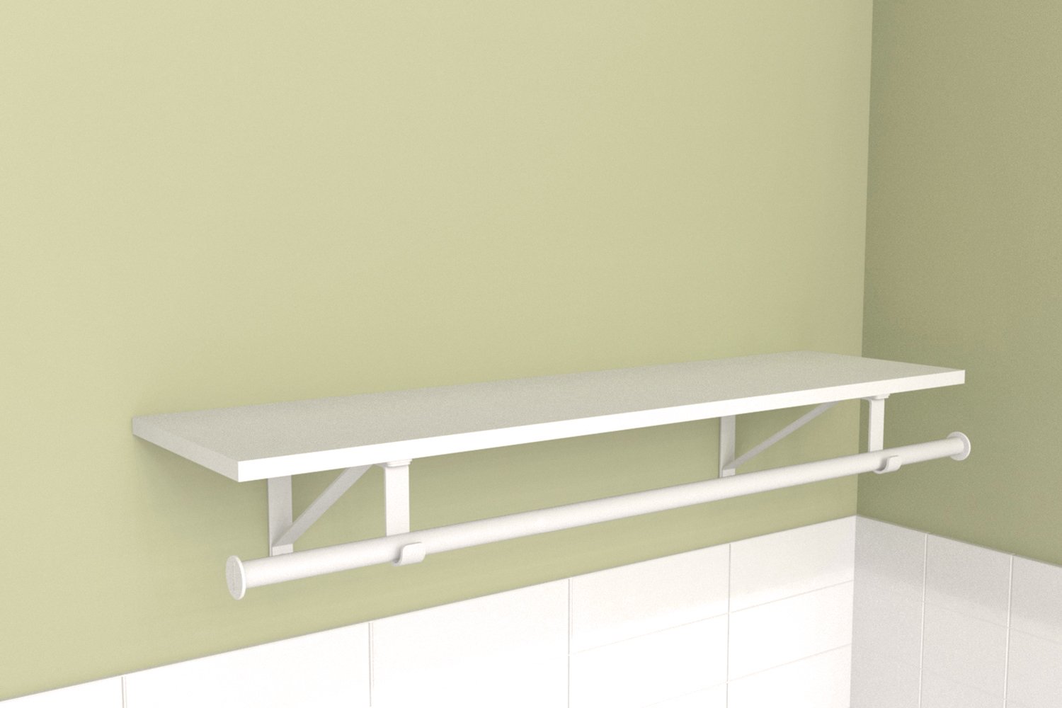 ClosetMaid 3304940 Wood Shelf with Hang Rod, 3Foot X 10Inch, White eBay