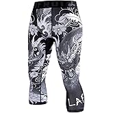 LAFROI Men's Compression Fit 3/4 Tights Leggings with Pcoket/Non-Pocket-YSK10