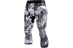 LAFROI Men's Compression Fit 3/4 Tights Leggings with Pcoket/Non-Pocket-YSK10