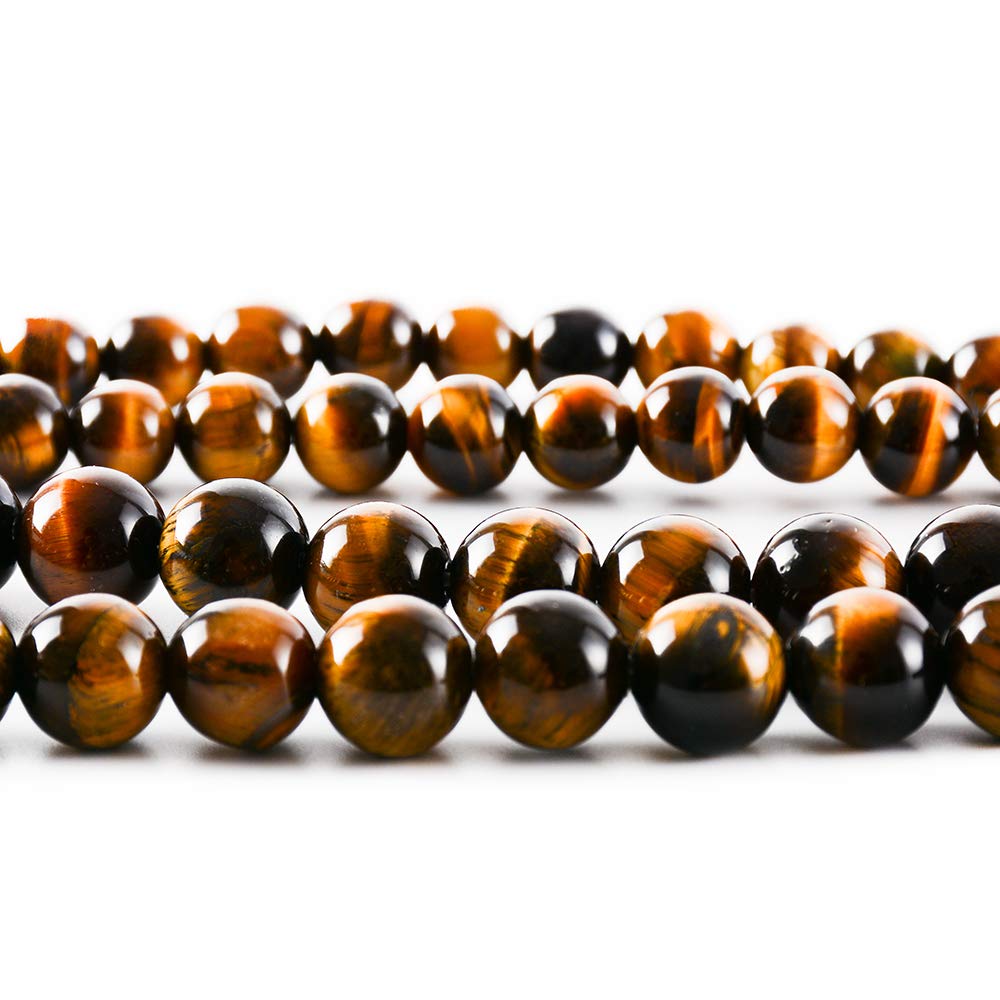RayLineDo® 40Pcs 10mm Natural Yellow Tiger Eye Stone Round Beads Loose Beads Wholesale for Jewelry Making — image 1