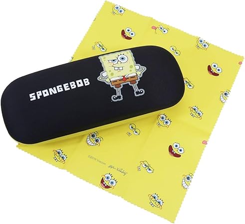 Amazon Co Jp スポンジボブ 眼鏡ケース クロス付き メガネケース ブラック Spongebob おもちゃ