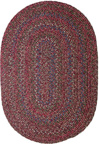 Sonya Indoor/Outdoor Oval Reversible Braided Rug, 5 by 8-Feet, Burgundy Multicolor