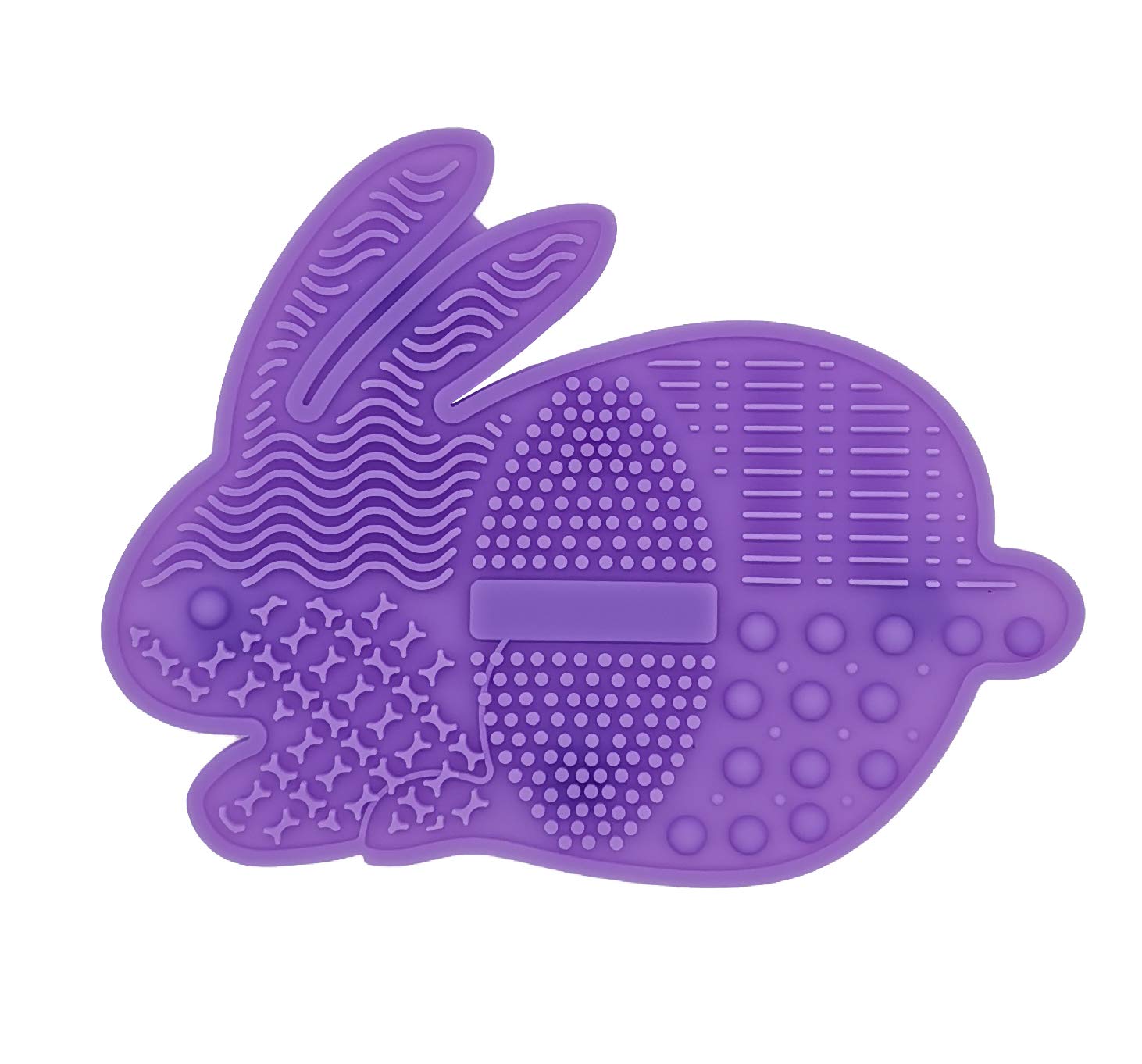 WAVALP Makeup Brush Cleaner Mat, Makeup Brush Cleaning Pad, Cosmetics Brush Cleaner, Portable Silicone Beauty Blender Washing Tool Scrubber Suction Cup (Purple 1 Piece)