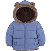 Enlifety 6M-5T Baby Toddler Winter Fleece Coat Boys Girls Cute Bear Ear Hooded Jackets with Pockets