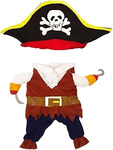 Topsung Cool Caribbean Pirate Pet Halloween Costume for Small to Medium Dogs/Cats