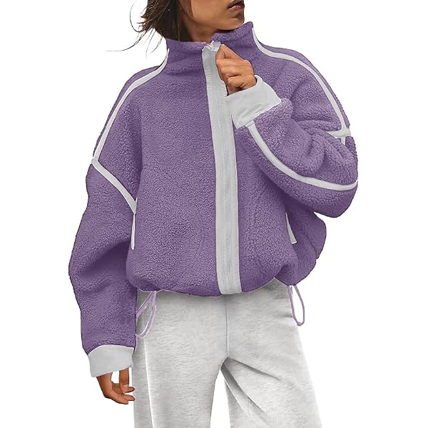 ZLSLZ Womens Winter Fleece Lined Loose Oversized Reversible Bomber