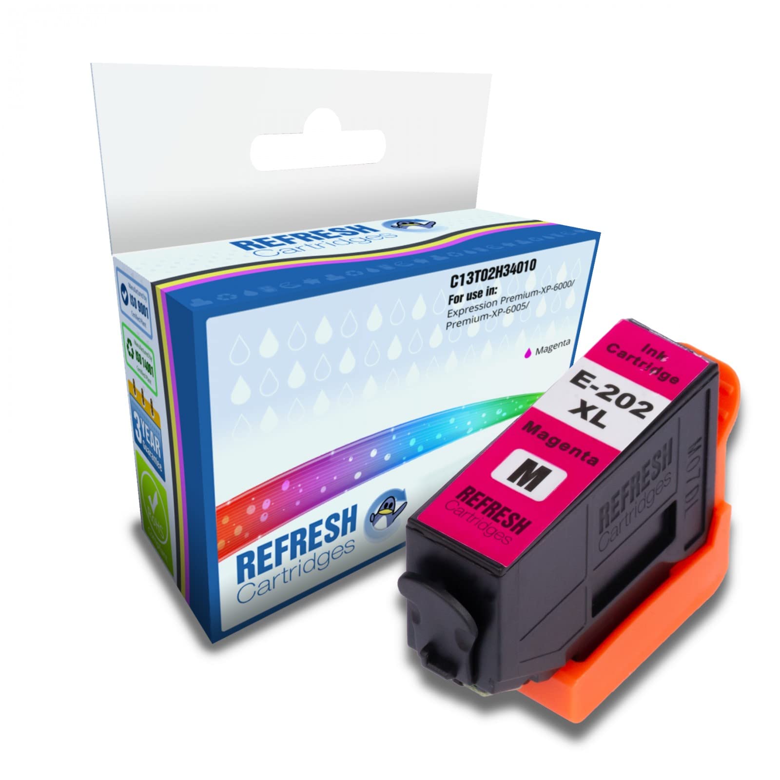 Refresh Cartridges Remanufactured Ink Cartridge Replacement for Epson 202XL (Magenta)
