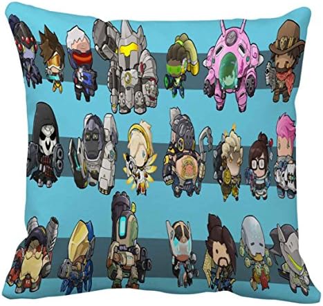 Overwatch Chibi Pillow cover Size 20x20 inch