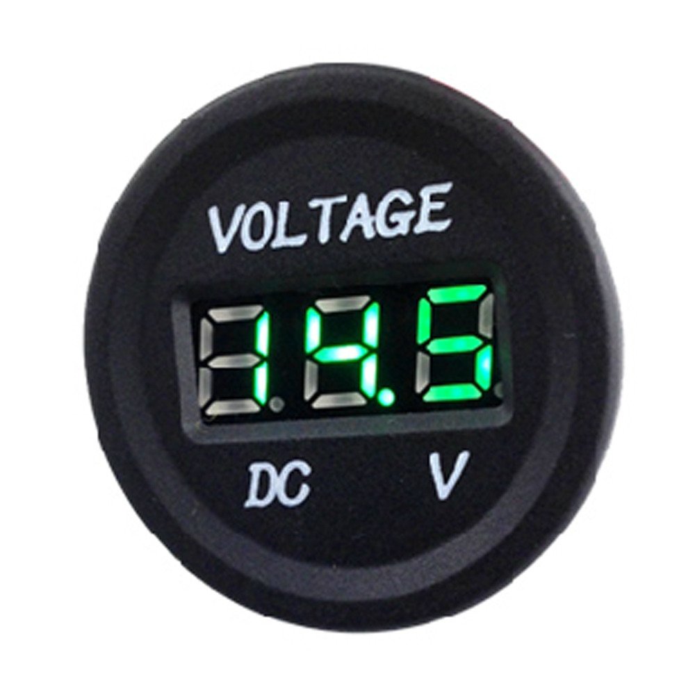 Mintice™ 12V 24V Waterproof Car Motorcycle Green LED Light Digital Display Voltmeter Volt Socket