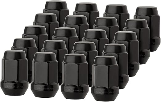Amazon Com Black 12x1 5 Closed End Bulge Acorn Lug Nuts Cone Seat 19mm Hex Automotive