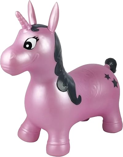 LEXIBOOK Inflatable Jumping Unicorn Pink Indoor Outdoor Balance Motor Skills 3+
