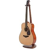 Guitar Stand, Walnut Wood Acoustic Guitar Stand Floor with Hanging Yoke | Fit Electric/Banjo/Mandolin, Handcrafted, Single Holder, for Home Decor Studio Display, Soft Pad, Space Saving, Gift Choice