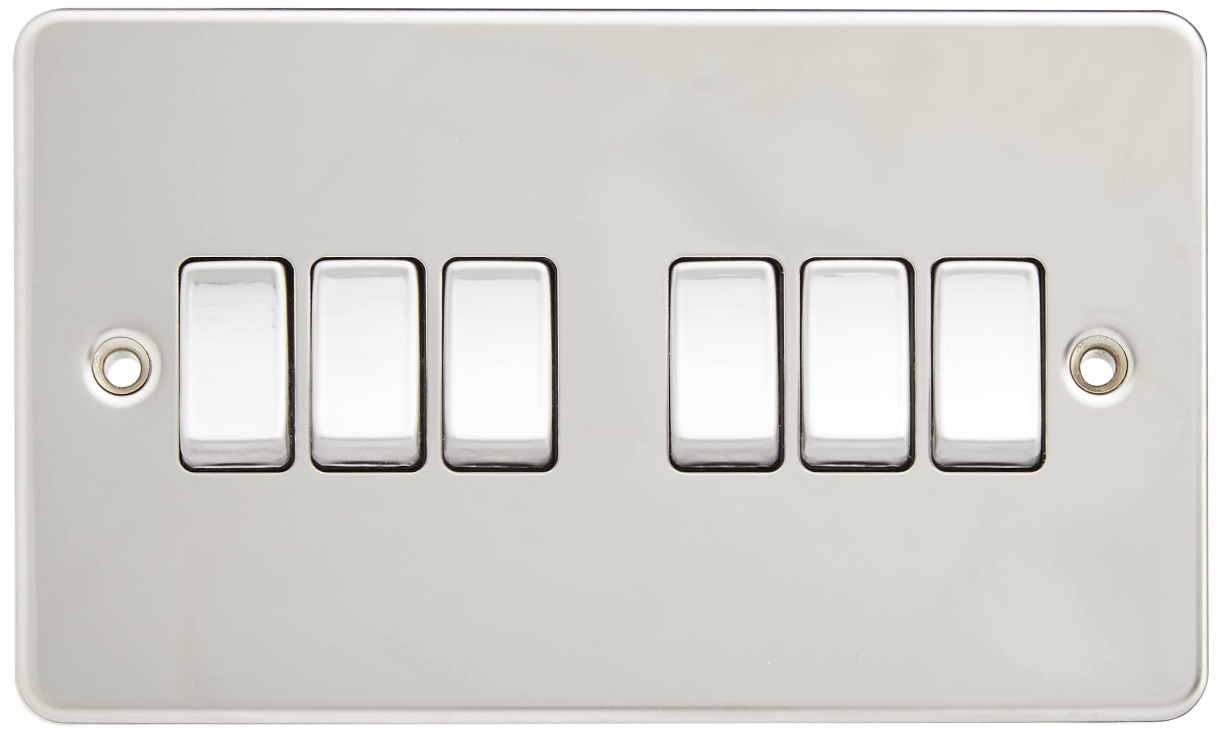 Knightsbridge FP4200PC 10 A 6G Flat Plate 2-Way Switch, Polished Chrome