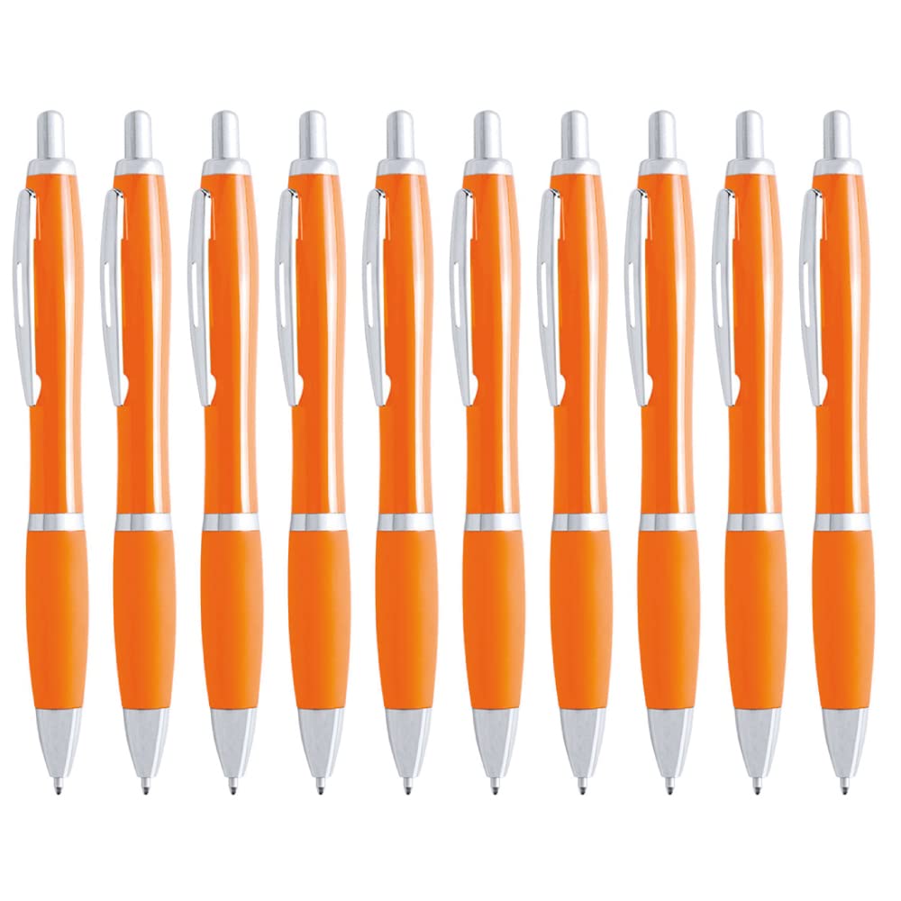 presents & more 10 pieces of Ballpoint pen in trendy colours Orange