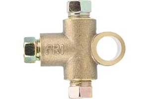 FEMORY 3 Way T-Shape Brake Tee, T-Shape Brake Line Tee Union, Fittings with 3 Male Nuts Short Union M10 Fit for 3/16 In Pipe 10mm