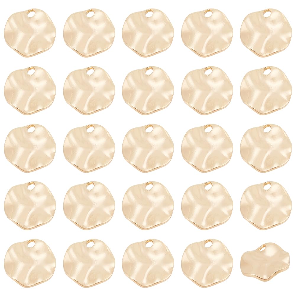 BENECREAT 30 Packs 18K Gold Plated Lotus Leaf Charms Pendants for DIY Necklace Bracelet Earring Jewelry Making Crafts, 10mm