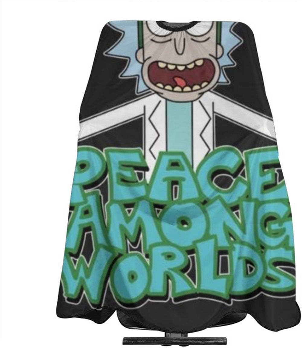 NiYoung Hair Cut Cape Psychedelic Cartoon Rick and Morty Art Hairdressing Apron for Makeup Artist Beautician, Cosmetology Supplies, Water-Resistant Professional Salon Cape Haircut Gown