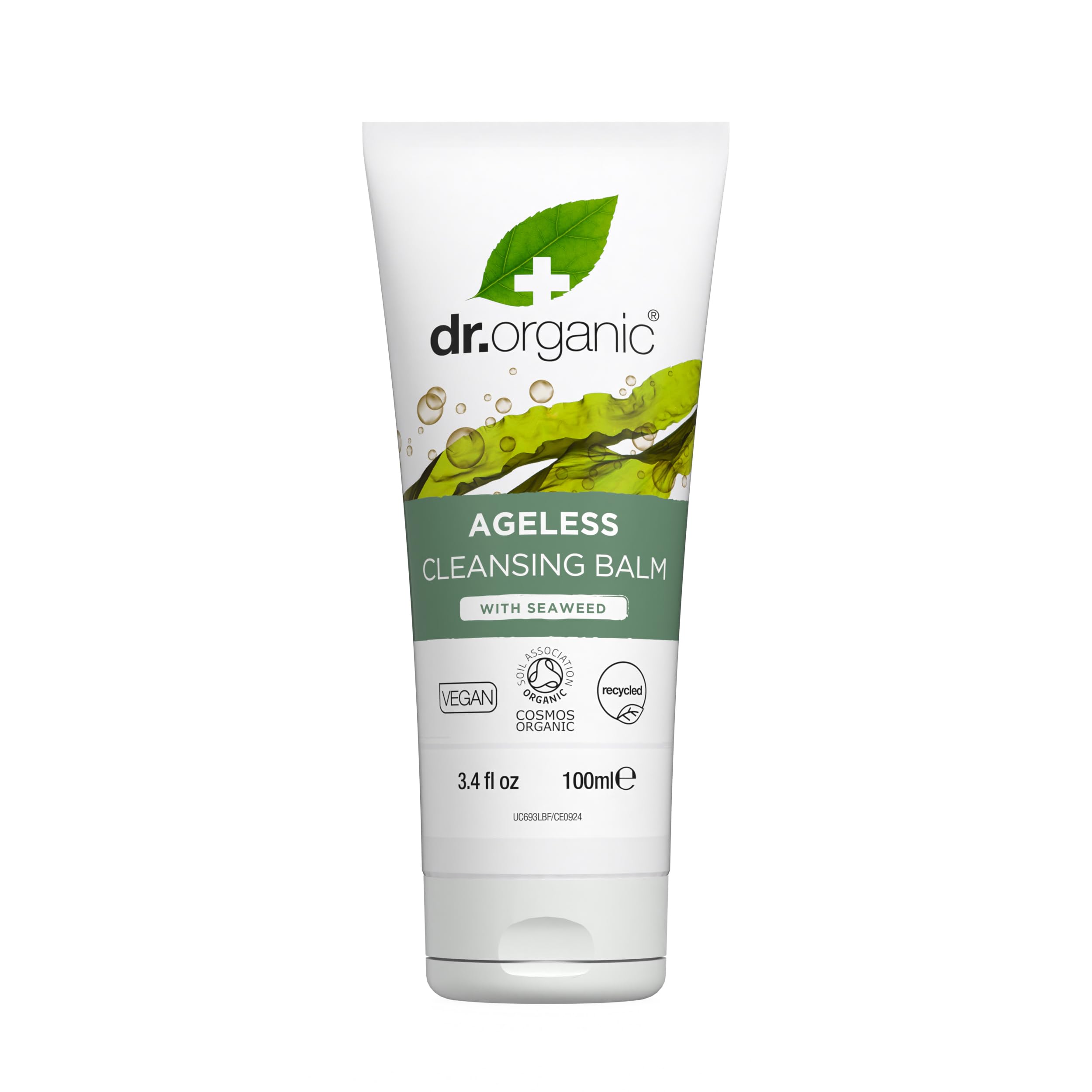 Dr Organic Ageless Cleansing Balm with Organic Seaweed, Moisturising, Fine Lines, Wrinkles, Natural, Vegan, Cruelty-Free, Paraben & SLS-Free, Recycled&Recyclable, Certified Organic, 100ml