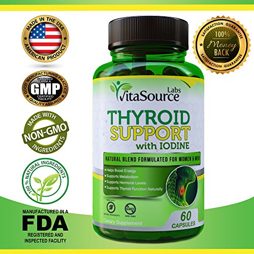 Thyroid Support Supplement with iodine, Energy And Focus Enhancing Supplement - Natural Thyroid Supplement - Supports Weight Loss, Increased Metabolism, Healthy Immune System Capsules