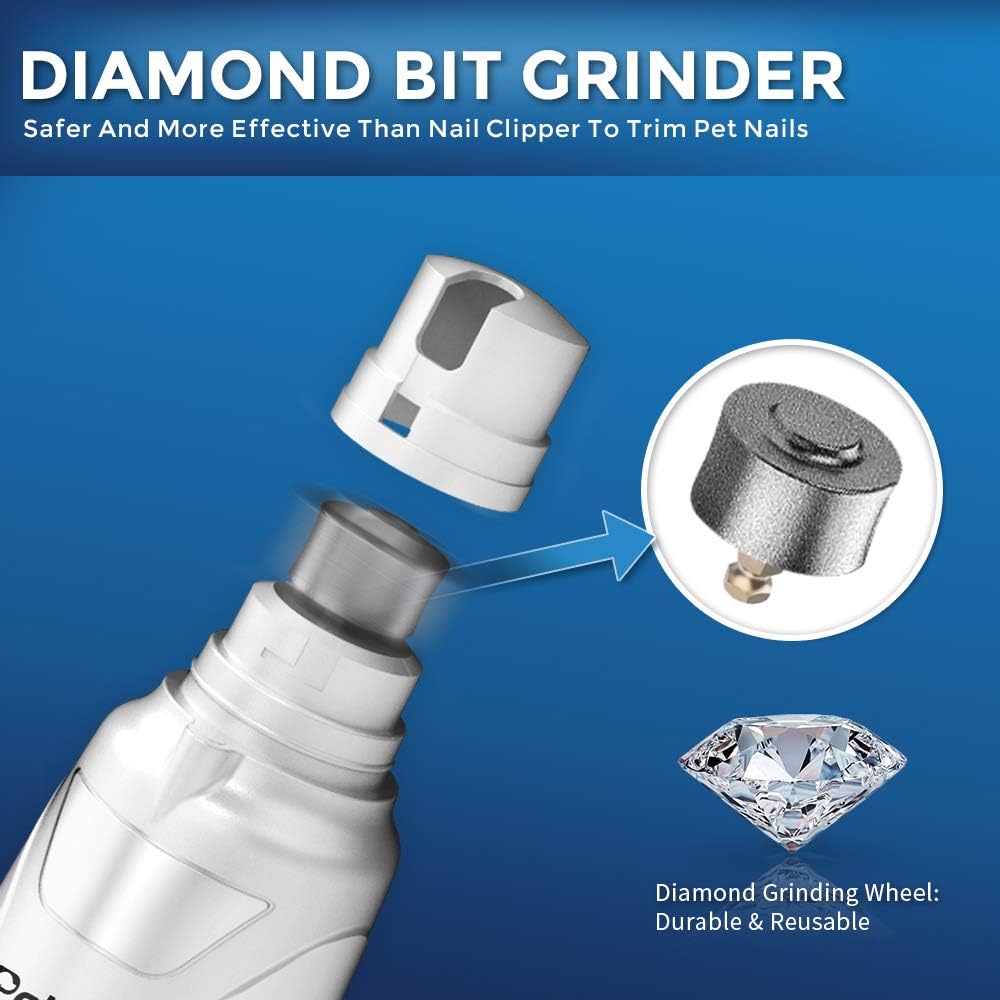 Petural Dog Nail Grinder and Clippers – Upgraded 2-Speed Rechargeable Electric Pet Nail Trimmer – Painless Paws Grooming, Trimming Tool, Smoothing for Cats, Large, Medium & Small Dogs