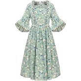 GRACEART Colonial Girls Dress Pioneer Costume Prairie Pilgrim Dress Kids