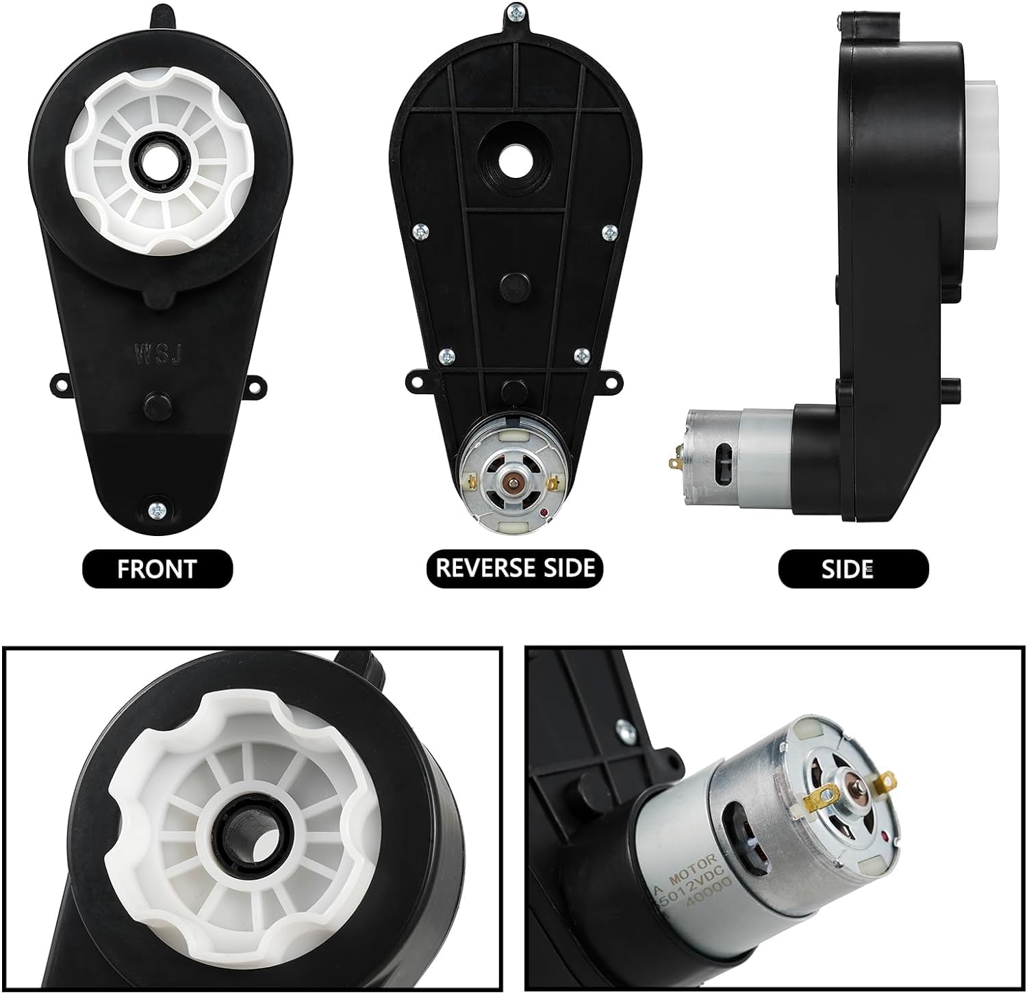 12V Ride On Upgrade Motor Gearbox 2Pcs12V RS550 40000RPM Powered Wheels Electric Motor High Speed Engine Jeep Kid Trax Upgrade Replacement Parts