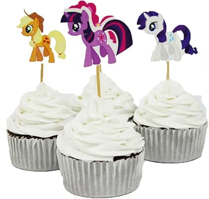 Betop House Set Of 24 Pieces My Little Pony Theme Twilight Sparkle Cake Cupcake Decorative Kit Cupcake Topper For Kids Birthday Party Themed Party Baby Shower By Betop House Amazon Fr Cuisine