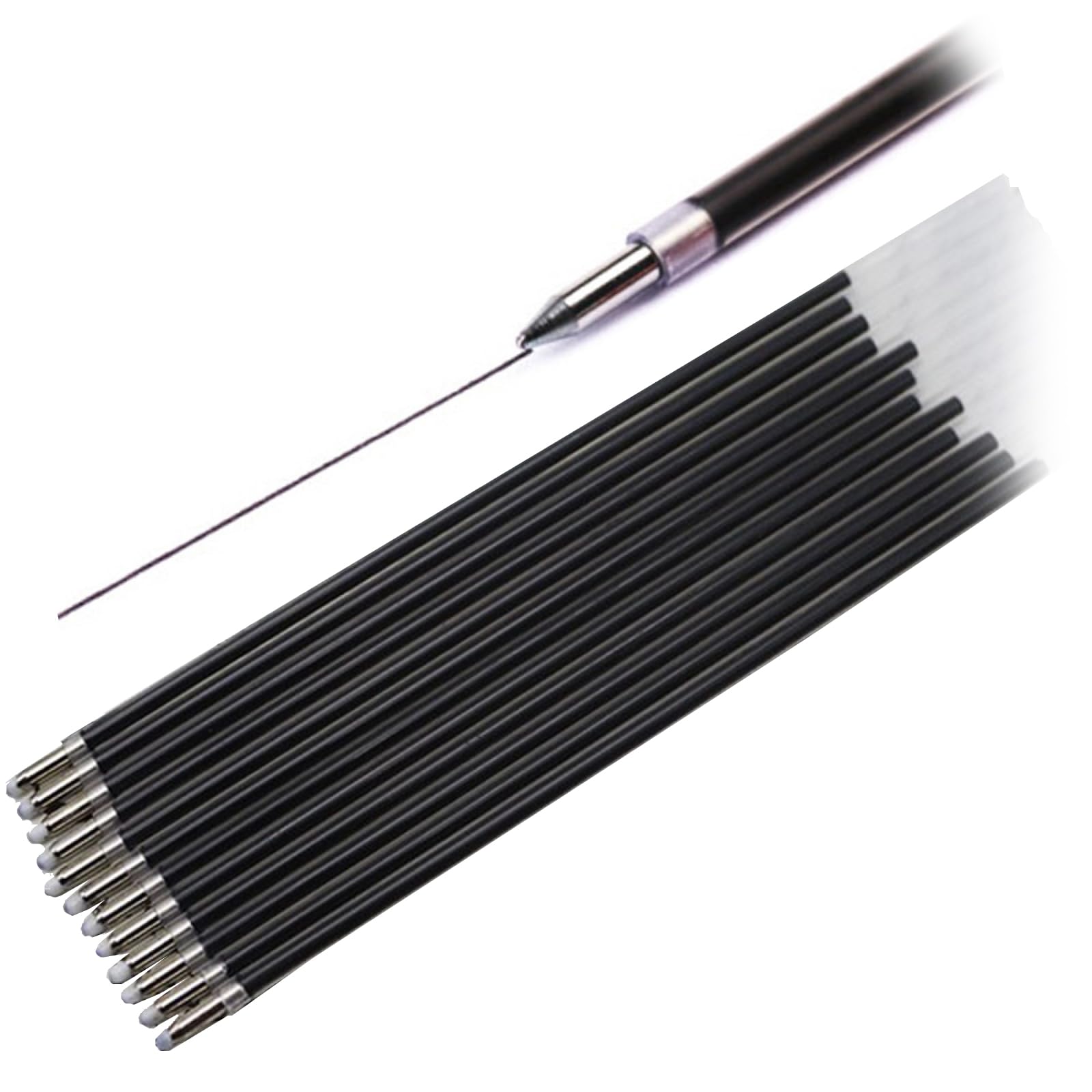 12PCS 0.7mm Ballpoint Pen Refills School Office Bullet Ball Point Pen Refill Ball-Point Pen Replacement Black Blue Red