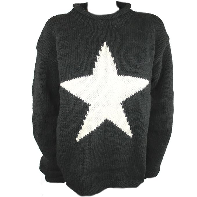 Black Star Design Wool Knit Jumper S/M Amazon.co.uk Clothing