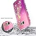 Galaxy S7 Edge Case with Screen Protector (Full Coverage 3D PET) for Girls Women Kids, NageBee Glitter Liquid Bling Floating Waterfall Sparkle Cute Case for Samsung Galaxy S7 Edge -Pink/Purple