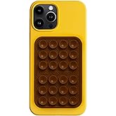 OCTOBUDDY Textures Wave - Silicone Suction Phone Case Adhesive Mount - Hands-Free Grip with 24 Suction Cups for Videos & Selfies - 2.6" x 3.9", Chocolate