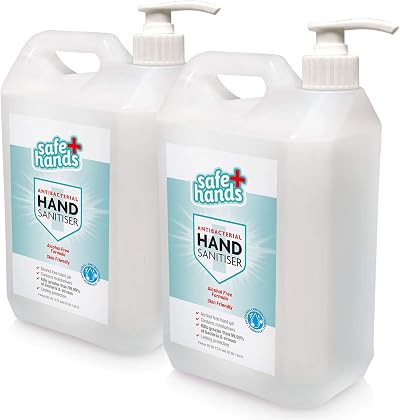 Safe Hands Hand Sanitiser Gel Alcohol Free 5 Litre Pack with 2 Pumps Star Brite