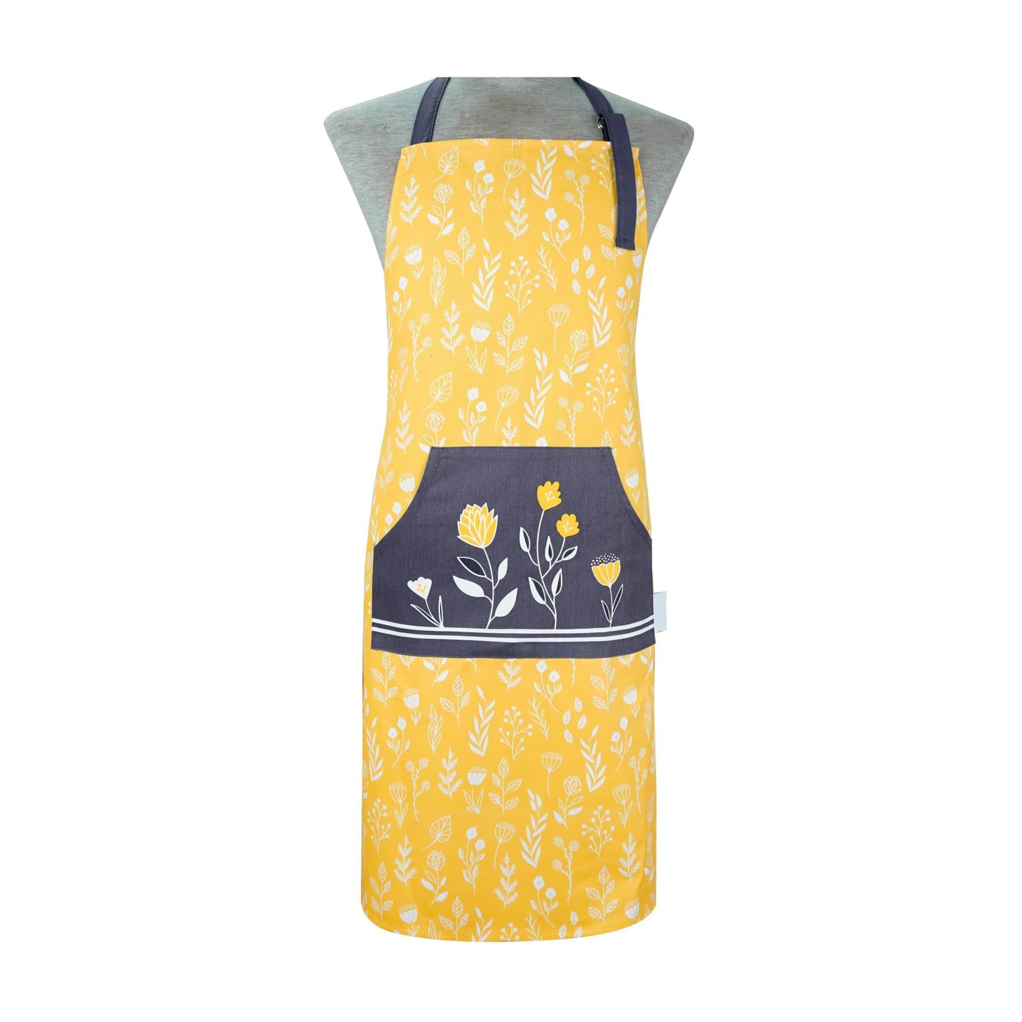 SiXsigma Sports Unisex Chefs Apron For Home And Kitchen - Quick Dry Novelty Cotton Aprons For Cooking, BBQ, Grill & Baking - Ideal Mothers Day Gifts Gifts For Women & Men (Mustard)