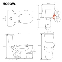 HOROW 19 Inch Tall Toilets, Extra High Toilets with