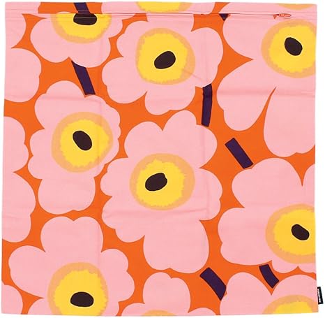 Amazon Co Jp マリメッコ Marimekko ピエニウニッコ クッションカバー 50 50cm オレンジ ピンク イエロー Pieni Unikko 230 並行輸入品 ホーム キッチン